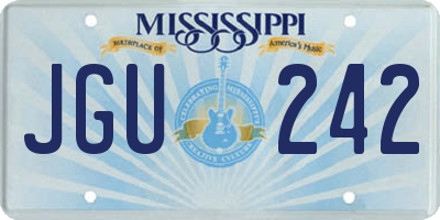 MS license plate JGU242