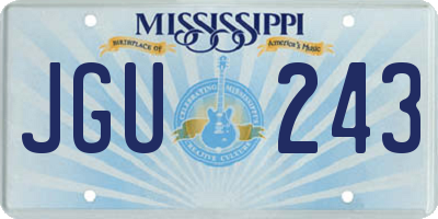 MS license plate JGU243