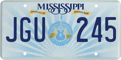 MS license plate JGU245