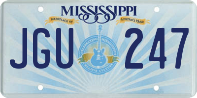 MS license plate JGU247