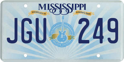 MS license plate JGU249
