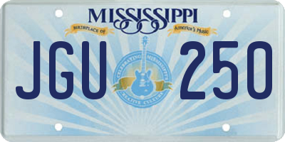 MS license plate JGU250