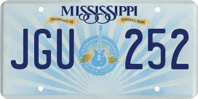 MS license plate JGU252