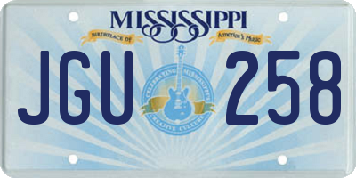 MS license plate JGU258