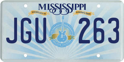 MS license plate JGU263