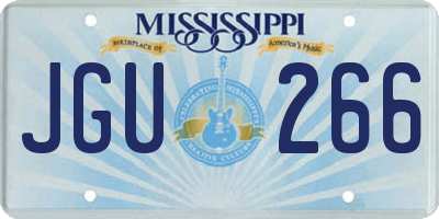 MS license plate JGU266