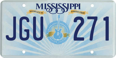 MS license plate JGU271