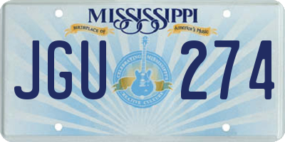 MS license plate JGU274