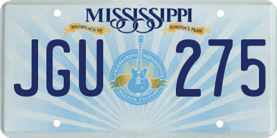 MS license plate JGU275