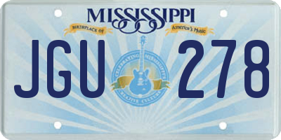MS license plate JGU278
