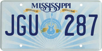 MS license plate JGU287