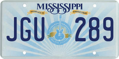 MS license plate JGU289