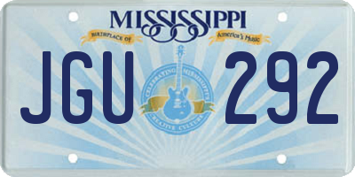 MS license plate JGU292