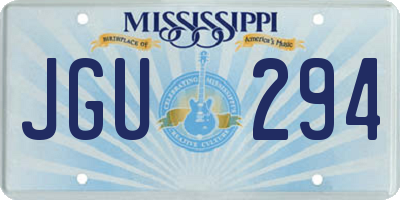 MS license plate JGU294