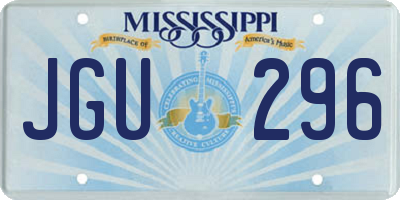 MS license plate JGU296