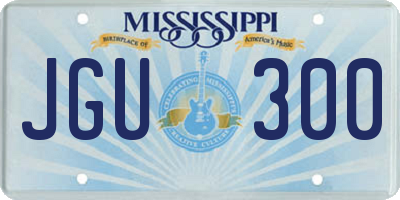 MS license plate JGU300