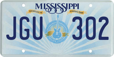 MS license plate JGU302