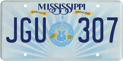 MS license plate JGU307