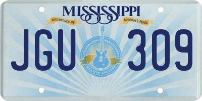 MS license plate JGU309