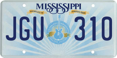 MS license plate JGU310