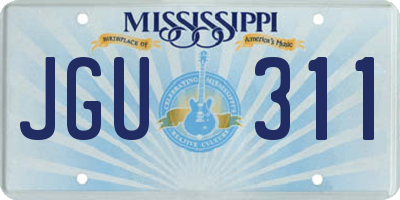 MS license plate JGU311