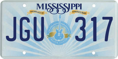 MS license plate JGU317