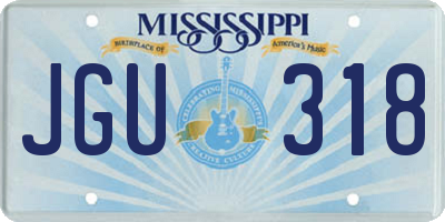 MS license plate JGU318