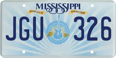 MS license plate JGU326