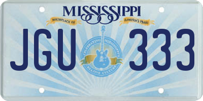 MS license plate JGU333