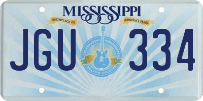 MS license plate JGU334