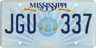 MS license plate JGU337