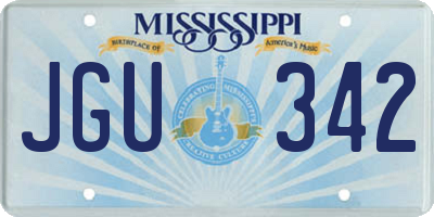 MS license plate JGU342