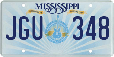 MS license plate JGU348