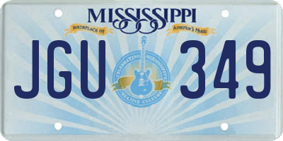 MS license plate JGU349