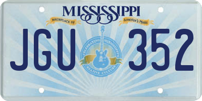 MS license plate JGU352