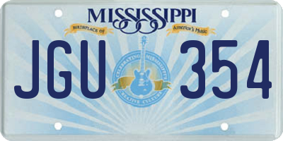 MS license plate JGU354
