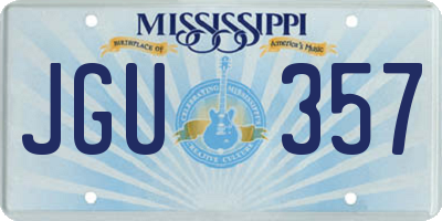 MS license plate JGU357