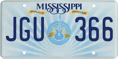 MS license plate JGU366