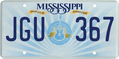 MS license plate JGU367
