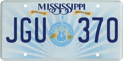 MS license plate JGU370