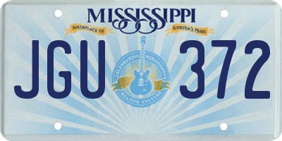 MS license plate JGU372