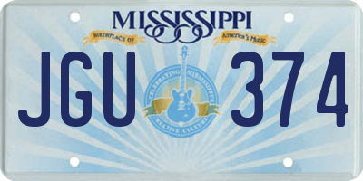 MS license plate JGU374
