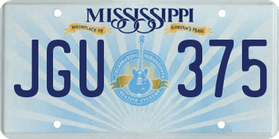 MS license plate JGU375