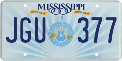 MS license plate JGU377