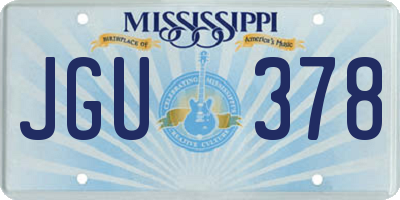 MS license plate JGU378