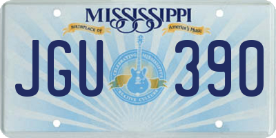 MS license plate JGU390