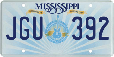 MS license plate JGU392
