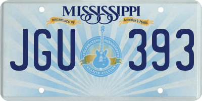 MS license plate JGU393