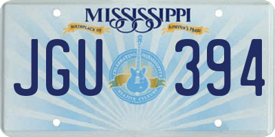 MS license plate JGU394