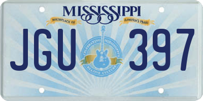 MS license plate JGU397